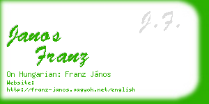 janos franz business card